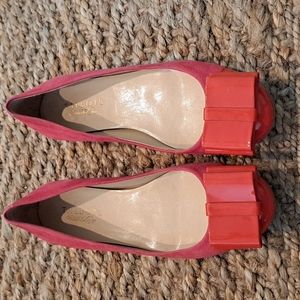 Talbots Bowed Suede and Leather Ballet Flats